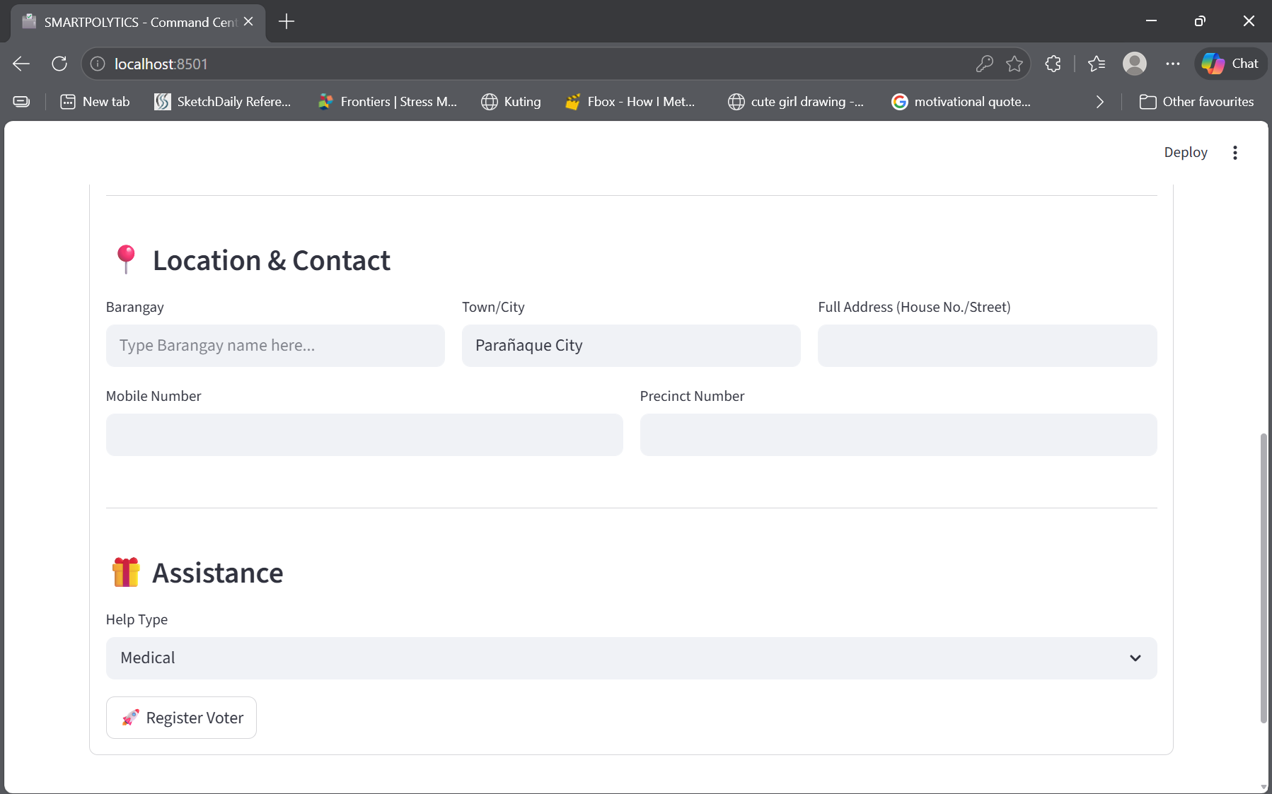 New Voter Form View 2