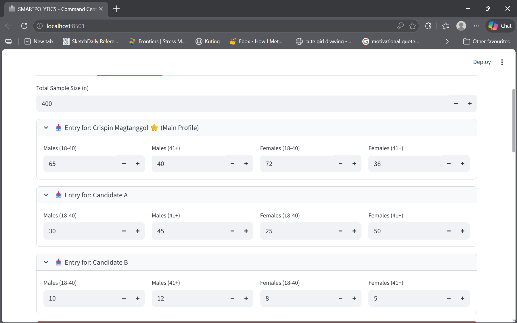 Survey Data Entry Interface